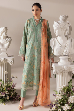 RajBari Exclusive Unstitched Embroidered Lawn 3 Piece Suit RB26UE D-6 - Summer Collection