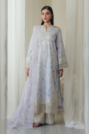 Daybreak by Afrozeh Unstitched Printkari Embroidered Lawn 3 Piece Suit AF26UDB D-4 DOVEMIST - Summer Collection