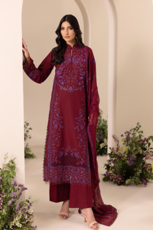 RajBari Exclusive Unstitched Embroidered Lawn 3 Piece Suit RB26UE D-8 - Summer Collection