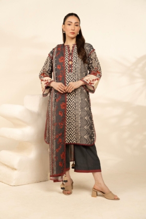 Alkaram Luxury Prints 3pc Un-stitched Summer Collection'26 - MS-154.1-26-GREY