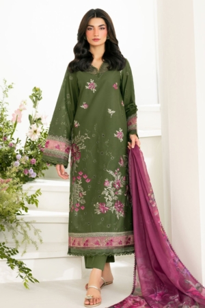 Iznik Embroidered Lawn Suits Unstitched 3 Piece IZ25FE IFE-02 - Summer Collection