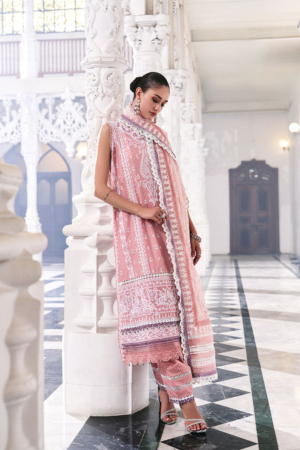 Sobia Nazir Luxury Embroidered Lawn Suit Unstitched 3 Piece SN26LL D-1-A - Summer Collection