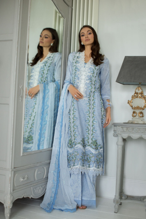 Sobia Nazir Luxury Embroidered Lawn Suit Unstitched 3 Piece SN26LL D-13-A - Summer Collection