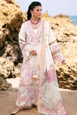 AJR Couture - Abbas Jamil Rajpoot Luxury Lawn Embroidered Lawn 3 Piece Suit APC-26-07- Muse