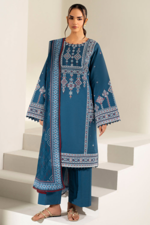 Baroque - Farasha Summer Waves Embroidered Lawn Unstitched 3Pc Suit BFL26- Pale Blue