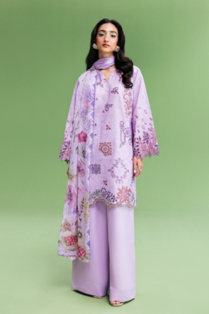 Zync by Florent Unstitched Embroidered Printkari Lawn 3 Piece Suit FL26UZP FZ-1A - Summer Collection