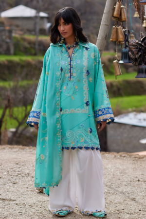 Meili by Zaha Unstitched Embroidered Lawn 3 Piece Suit ZK26UML ZL26-06A - Festive Collection