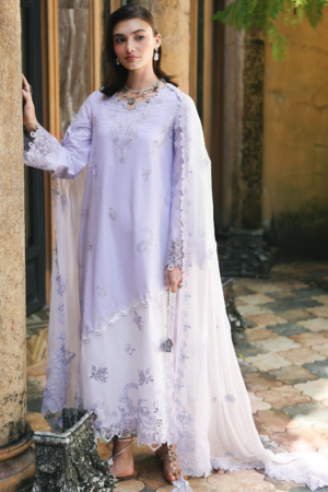 Q Line by Qalamkar Unstitched Chikankari Embroidered Lawn 3 Piece Suit QLK26UQL RP-14 ALEEN - Summer Collection
