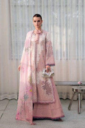 Qalamkar Chikankari Unstitched Embroidered Lawn 3 Piece Suit QLK26UCL CM-06 Noura - Summer Collection
