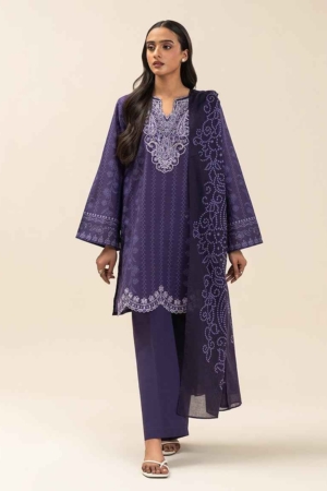 Beechtree Unstitched Embroidered Lawn 3 Piece Suit – MOONLIT SEA – Summer Collection