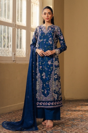 Daybreak by Afrozeh Unstitched Printkari Embroidered Lawn 3 Piece Suit AF26UDB D-4 DUSKMELT - Summer Collection