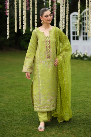 Rang Rasiya Unstitched Embroidered Luxe Silk 3 Piece Suit RRS26ULE Radin - Eid Collection