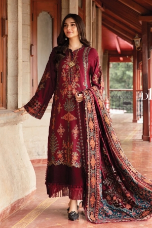 Maria B Embroidered Suits 3 Piece Unstitched Embroidered Suit | Luxe W-D10