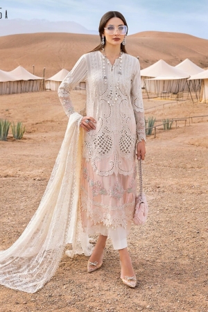 Maria B Embroidered Suits Unstitched 3 Piece Voyage à Luxe - MBV25#15A - Luxury Lawn Collection