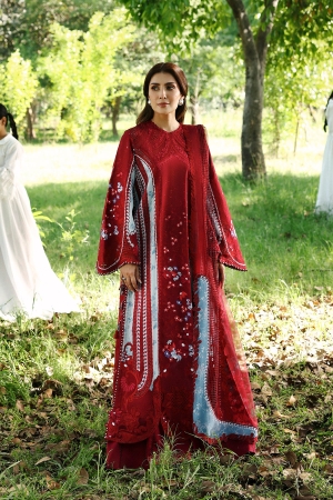 A-Lawn by Afrozeh Unstitched Embroidered Lawn 3 Piece Suit AF26UAL Halia FWU-0065-3PO - Eid Collection
