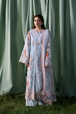 A-Lawn by Afrozeh Unstitched Embroidered Lawn 3 Piece Suit AF26UAL Eirene FWU-0063-3PO - Eid Collection