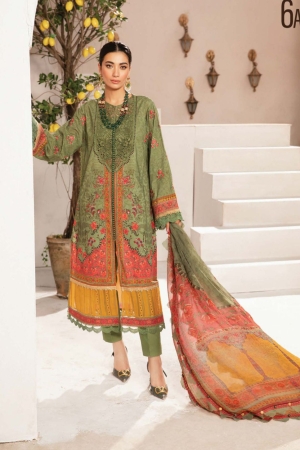 M.Prints By Maria B Embroidered Lawn Suit Unstitched 3 Piece MB24E2 6A - Summer Collection