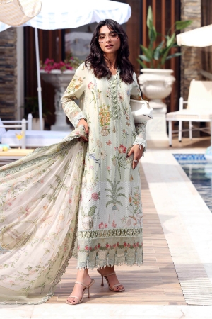 M Prints by Maria B Unstitched Printed Lawn 3 Piece Suit MPT-3004-B – Eid Collection