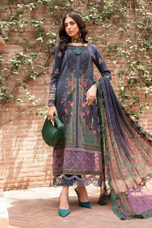 M.Prints By Maria B Embroidered Lawn Suit Unstitched 3 Piece MB24E2 6B - Summer Collection