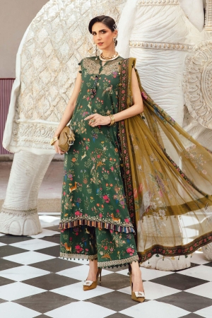 M Prints by Maria B Embroidered Lawn Suits Unstitched 3 Piece MPT-2707-B - Summer Collection