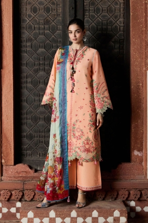 Zan by Hussain Rehar Unstitched Embroidered Lawn 3 Piece Suit HR26UZF Seftali D-102 - Festive Collection