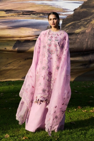 Zan by Hussain Rehar Unstitched Embroidered Lawn 3 Piece Suit HR26UZF Elfa D-112 - Festive Collection