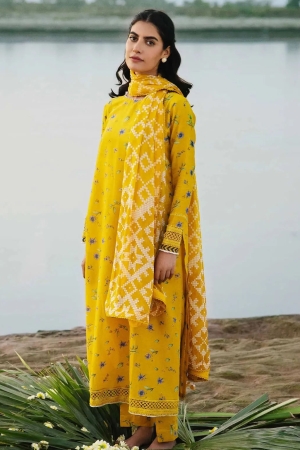M Basics By Maria B Embroidered Lawn Suit Unstitched 3 Piece MB24M2 MB-01B – Summer Collection