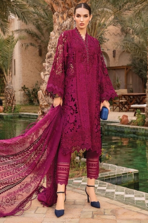 Maria B Embroidered Suits Unstitched 3 Piece MB24LL 9B - Luxury Lawn Collection