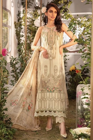 MPrints by Maria B Embroidered Lawn Suits Unstitched 3 Piece MB24P 4A - Summer Collection