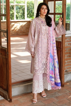 AMoi by Mushq Unstitched Embroidered Luxury Lawn 3 Piece Suit MU26AHL D-3 Opulent Whisper - Summer Collection