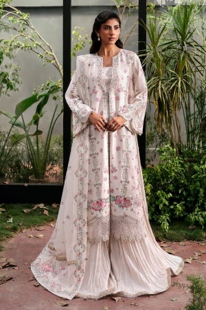 La Fuchsia By Afrozeh Embroidered Raw Silk Suits Unstitched 3 Piece AF25LF D-05 Rue - Formals Collection