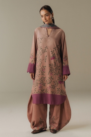 Coco by Zara Shahjahan Prints Unstitched Linen Suits 3 Piece CZS25PW Sienna Field D-4B - Winter Collection