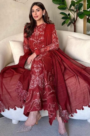 Summer Soiree by Zarposh Unstitched Embroidered Lawn 3 Piece Suit ZR26ULS Calyx - Festive Collection
