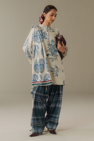 Coco by Zara Shahjahan Prints Unstitched Linen Suits 3 Piece CZS25PW Hushed Ember D-6A - Winter Collection