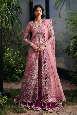 La Fuchsia By Afrozeh Embroidered Chiffon Suits Unstitched 3 Piece AF25LF D-01 Seraira - Formals Collection