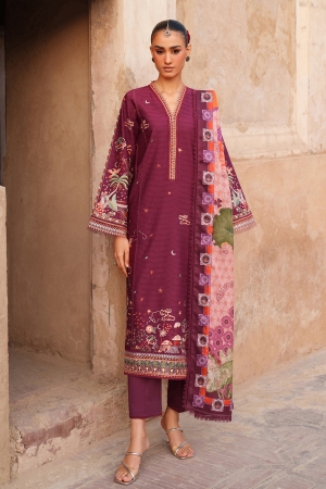 Suroor by Bin Ilyas RTW Embroidered Jacquard Lawn 3 Piece Suit BI26PSL 242A - Festive Collection