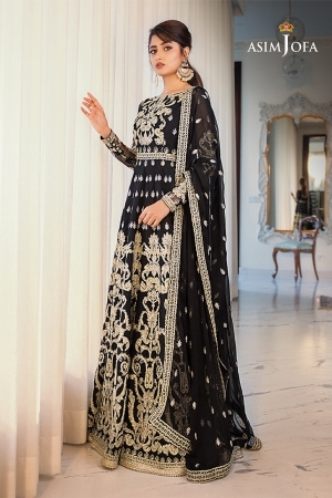 Jaan-e-Ada by Asim Jofa Embroidered Suits Unstitched 3 Piece AJ22JA AJSE-03 - Luxury Collection