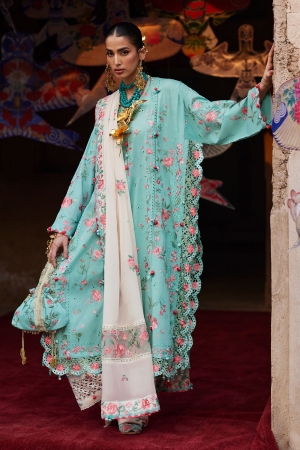 Kashmee Legacy by Elan Unstitched Embroidered Jacquard Lawn 3 Piece Suit EL26ULKL Gulraaz EL26-08B - Festive Collection