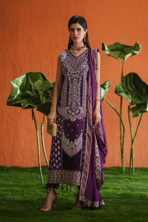 Blooming Flower by Zariya Unstitched Embroidered Lawn 3 Piece Suit ZRY26ULB IZETTA ZB-60100 - Festive Collection