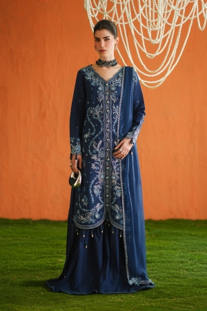 Blooming Flower by Zariya Unstitched Embroidered Lawn 3 Piece Suit ZRY26ULB NEVE ZB-60104 - Festive Collection