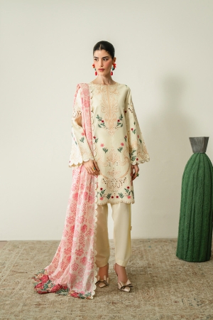 Blooming Flower by Zariya Unstitched Embroidered Lawn 3 Piece Suit ZRY26ULB MAIA ZB-60106 - Festive Collection