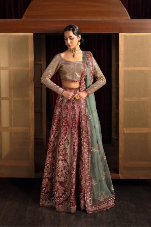 Kaashvi by Ayzel Unstitched Raw Silk Embroidered Suits 3 Piece AAF25KW ROSHAANI AZW-25-V2-09 - Wedding Collection