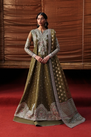 Kaashvi by Ayzel Unstitched Net Embroidered Suits 3 Piece AAF25KW JHANVI AZW-25-V2-06 - Wedding Collection