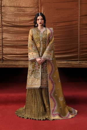 Kaashvi by Ayzel Unstitched Organza Embroidered Suits 3 Piece AAF25KW USHNA AZW-25-V2-07 - Wedding Collection