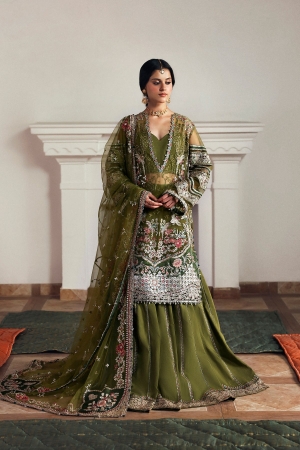 Shehnai By Afrozeh Embroidered Net Suits Unstitched 3 Piece AF25SA D-04 Zoon - Wedding Collection