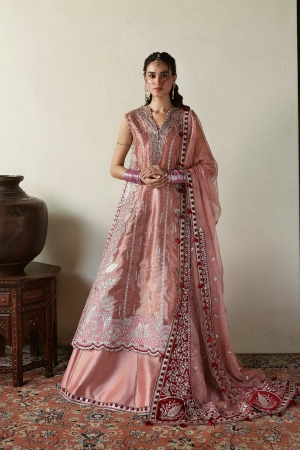 Shehnai By Afrozeh Embroidered Tissue Zari Suits Unstitched 3 Piece AF25SA D-09 Roshaan - Wedding Collection