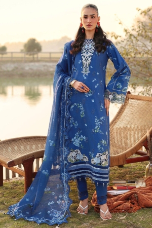 Sardinia Unstitched Embroidered Lawn 3 Piece Suit SRD26ULF D-6 RIVERSIDE - Festive Collection