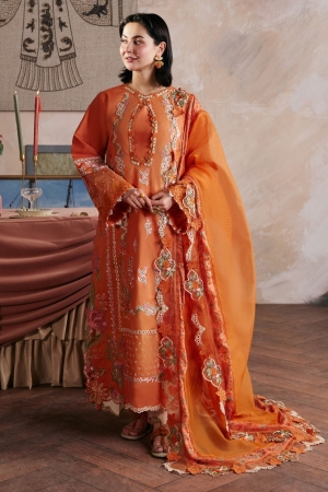 Maryam Hussain Unstitched Embroidered Lawn 3 Piece Suit MH26ULF Sharjeena - Festive Collection