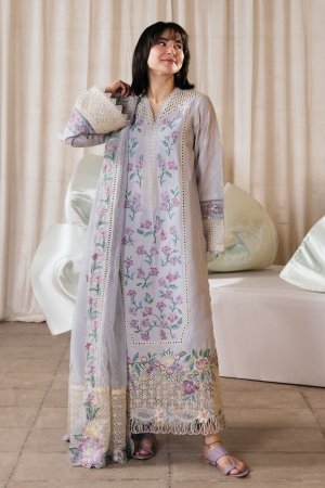 Maryam Hussain Unstitched Embroidered Lawn 3 Piece Suit MH26ULF Pari - Festive Collection