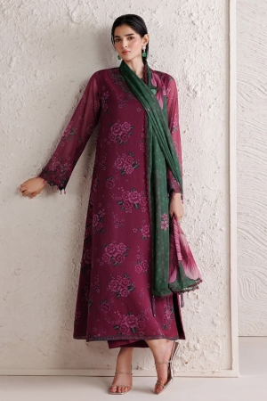 Fiorella By Farasha Embroidered Chiffon Suits Unstitched 3 Piece FF26C - Berry Empire – Formal Collection